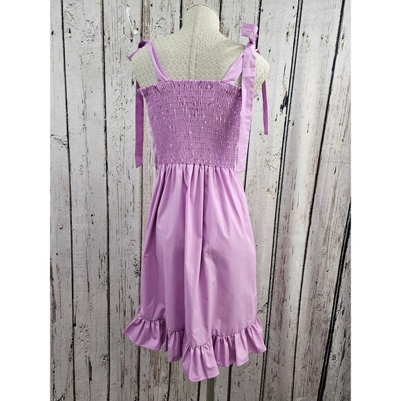 PLK Women's Large Le Rumi Lilac Button Down Sleeveless Summer Gusset Dress EUC - Picture 6 of 10